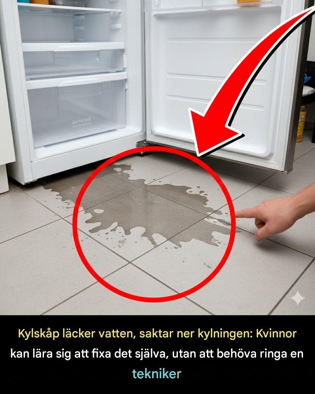 Kylskåp läcker vatten, saktar ner kylningen: Kvinnor kan lära sig att fixa det själva, utan att behöva ringa en tekniker