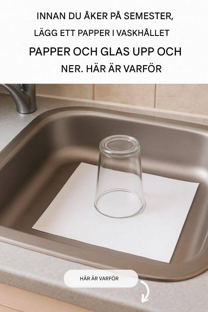 Här är anledningen till att det alltid är en bra idé att lämna ett upp-och-nervänt glas och en papperslapp i diskhon innan du åker på semester.