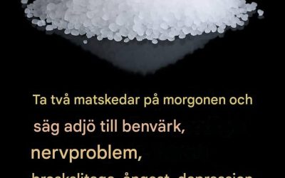 Ta två matskedar på morgonen och säg adjö till benvärk, nervproblem, broskslitage, ångest, depression och sömnlöshet.