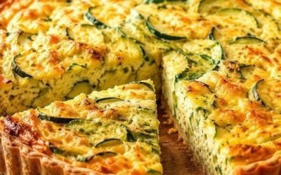 Quiche utan skorpa med zucchini, skinka och ost