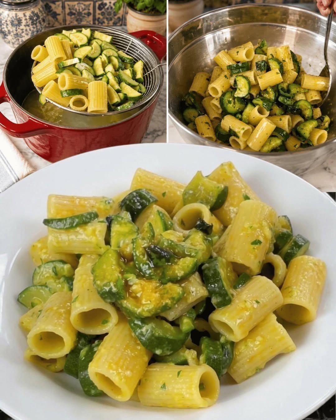 Pasta med zucchini och krämig italiensk örtsås