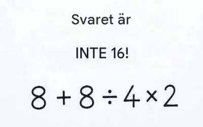 99 % av alla människor misslyckas med den här enkla beräkningen: Upptäck varför svaret INTE är 16!