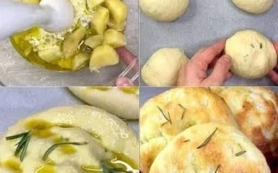 Mjuk potatis- och rosmarinfocaccia