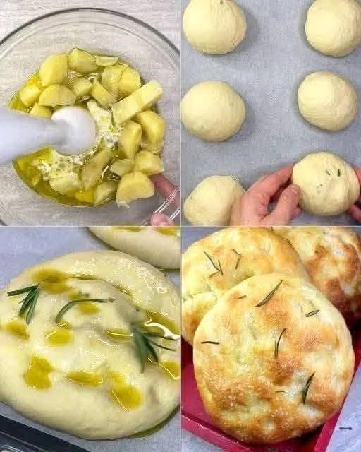 Mjuk potatis- och rosmarinfocaccia