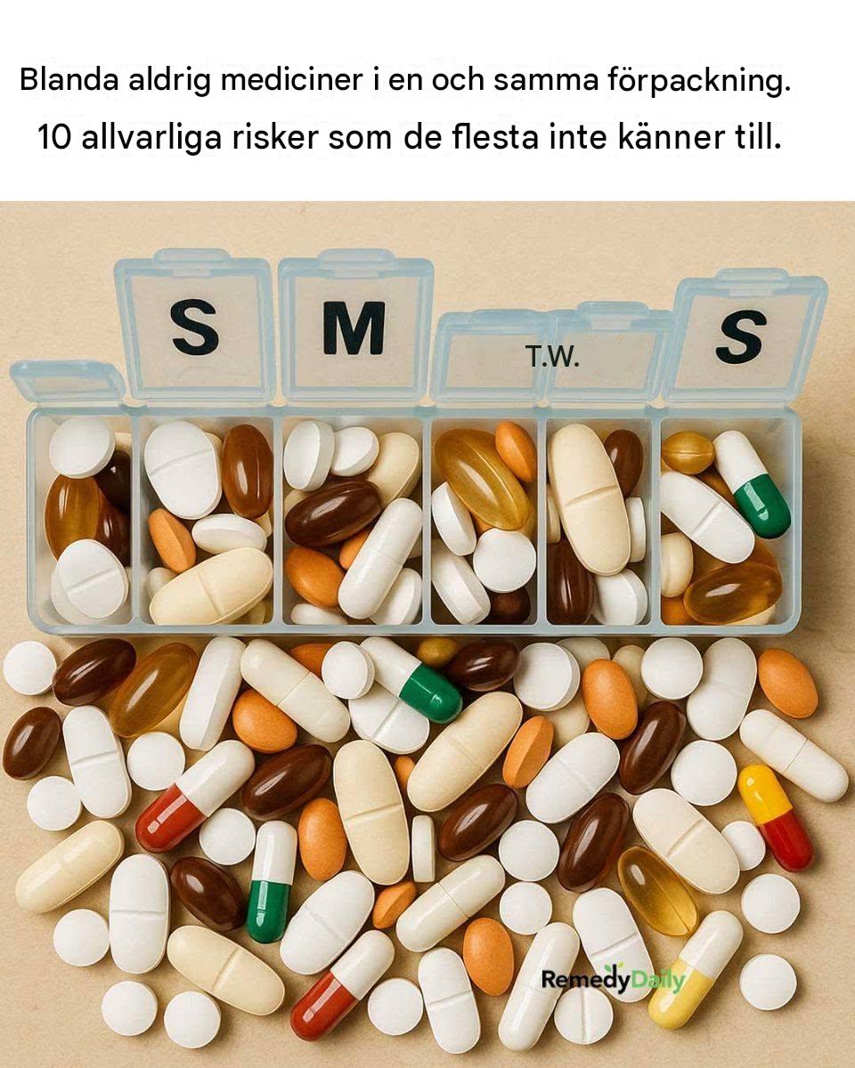 Blanda aldrig mediciner i en och samma förpackning. 10 allvarliga risker som de flesta inte känner till.