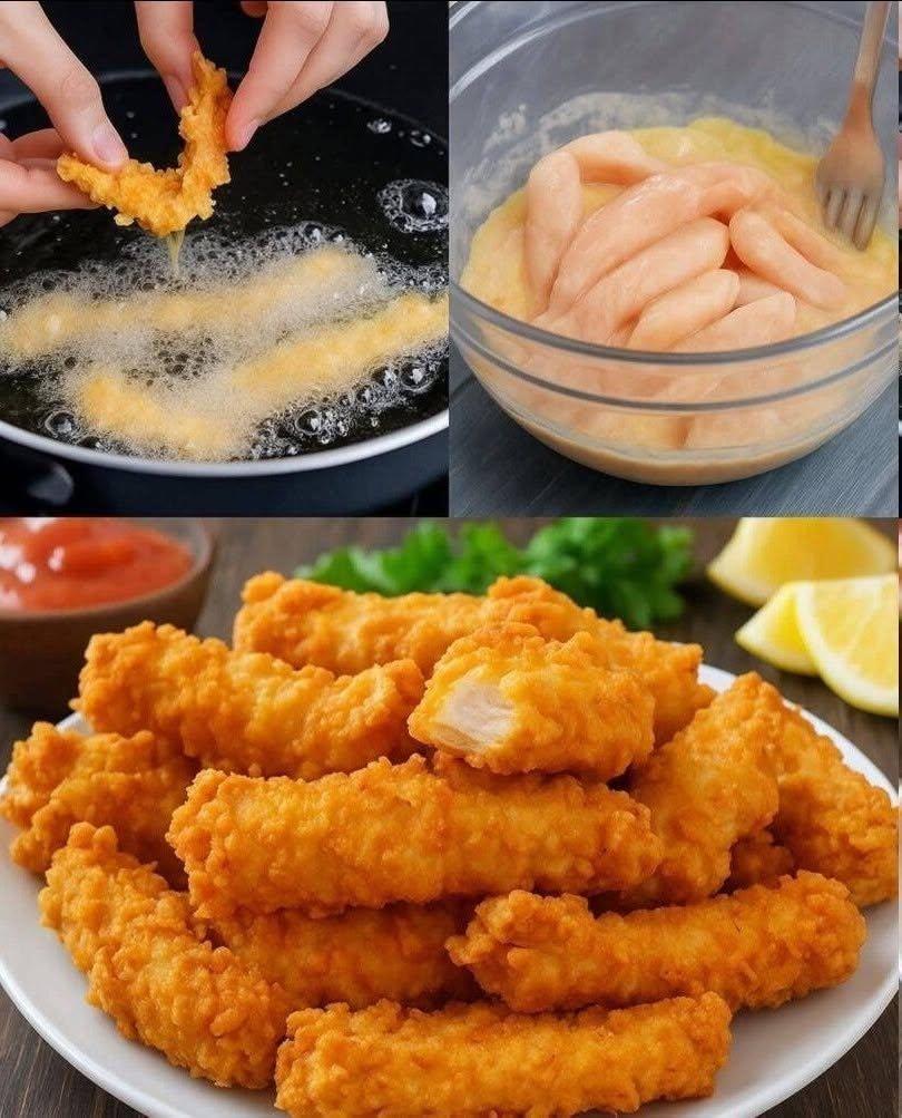 Recept på krispiga kycklingstrimlor…