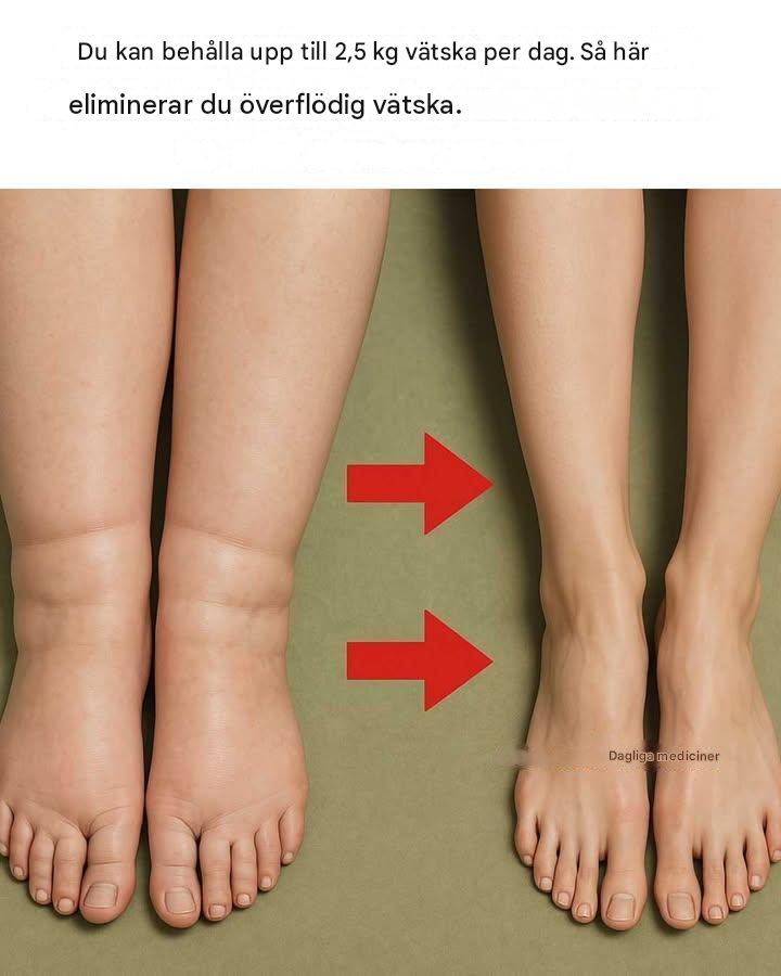 Du kan behålla upp till 2,5 kg vätska per dag. Så här eliminerar du överskottet.