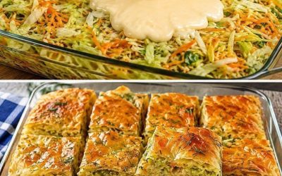 Krämig smördeg med kål och grönsaker i airfryer: Ett gyllene recept som smälter i munnen och är lätt att dela